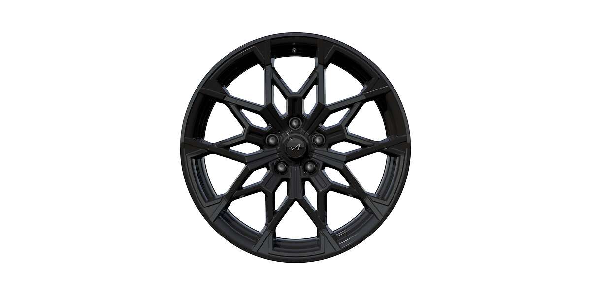 Genuine Renault 5 Glossy Black Snowflake Alloy Wheel