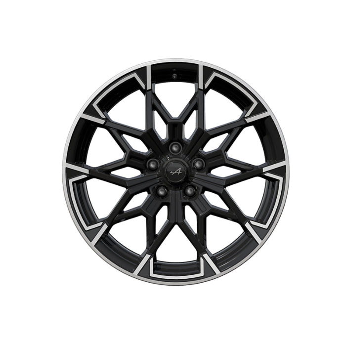 Genuine Renault 5 19" Snowflake Semi-Diamond Finish Glossy Black Alloy Wheel