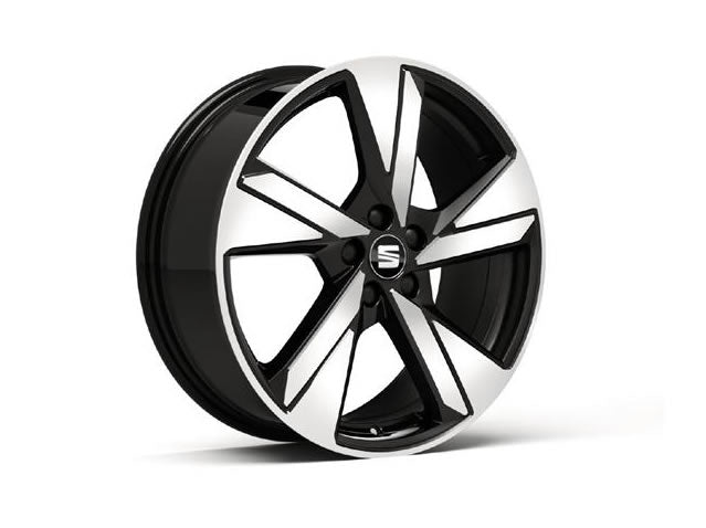 Genuine Seat Ibiza 18" Alloy Wheel, Diamond Cut, Gloss Black