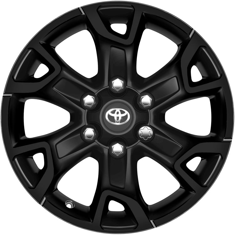 Genuine Toyota Hilux 18" Alloy Wheel, 6 Spoke, Matte Black