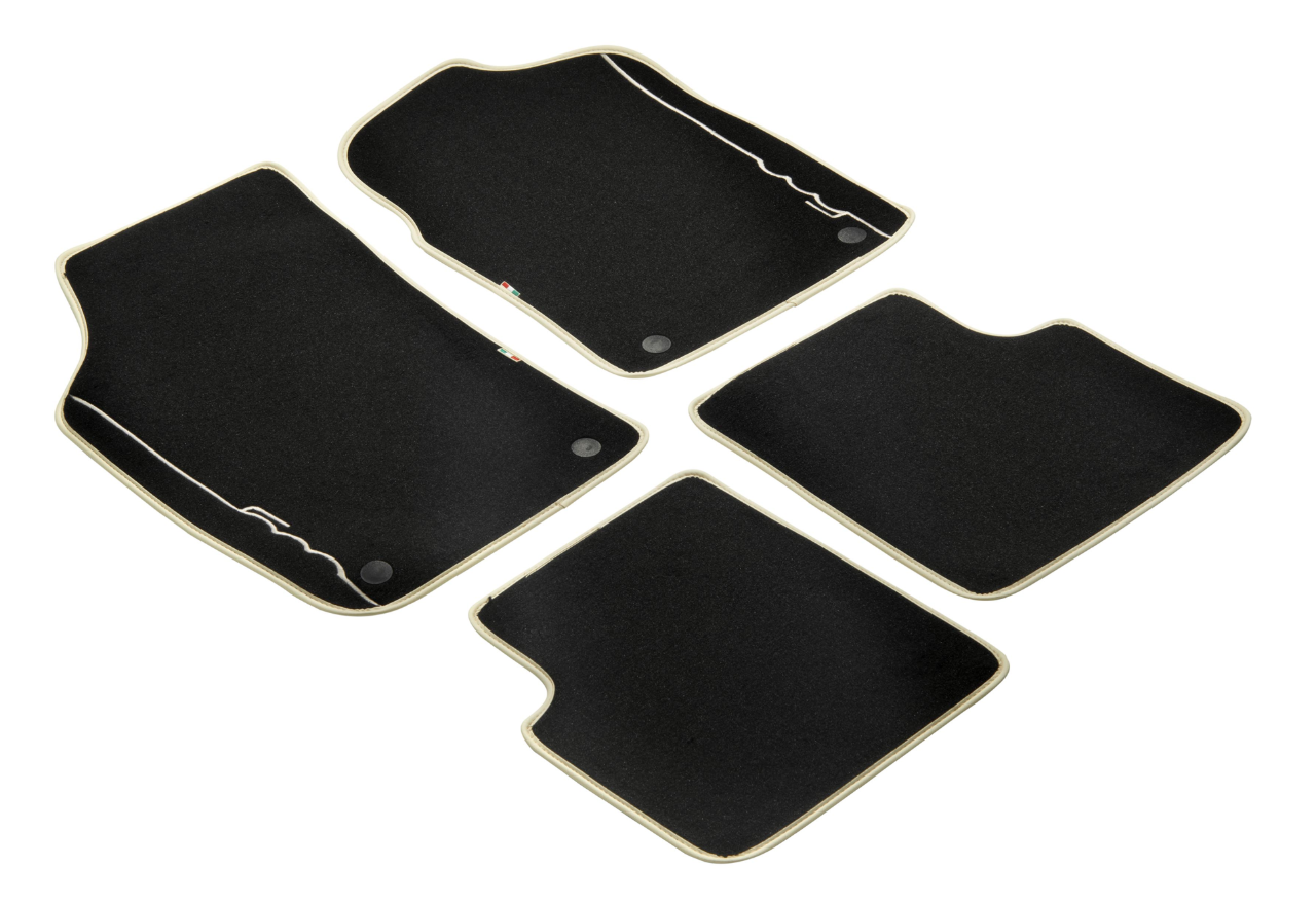 Genuine Fiat 500 Carpet Floor Mats, Ivory Trim