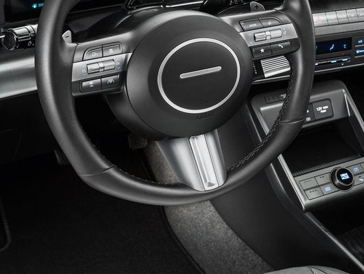 Genuine Hyundai Kona Steering Wheel Inlay, Brushed Aluminium Optic