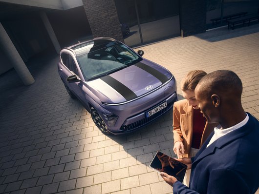 Genuine Hyundai Kona Hybrid Decals, Racing Stripes, Matte Black