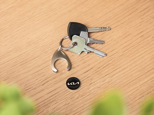 Genuine Kia Key Ring, With Trolley Coin