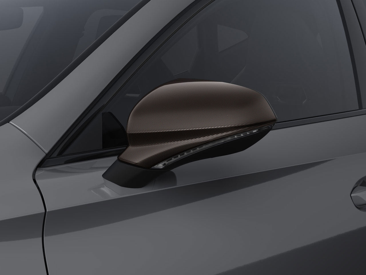 Genuine Cupra Formentor Side Mirror Decorative Cover Made Of Carbon Fibre, Copper Colour Right Side