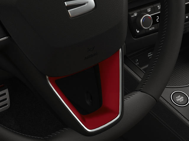 Genuine Seat Ibiza Steering Wheel Decorative Desire Red