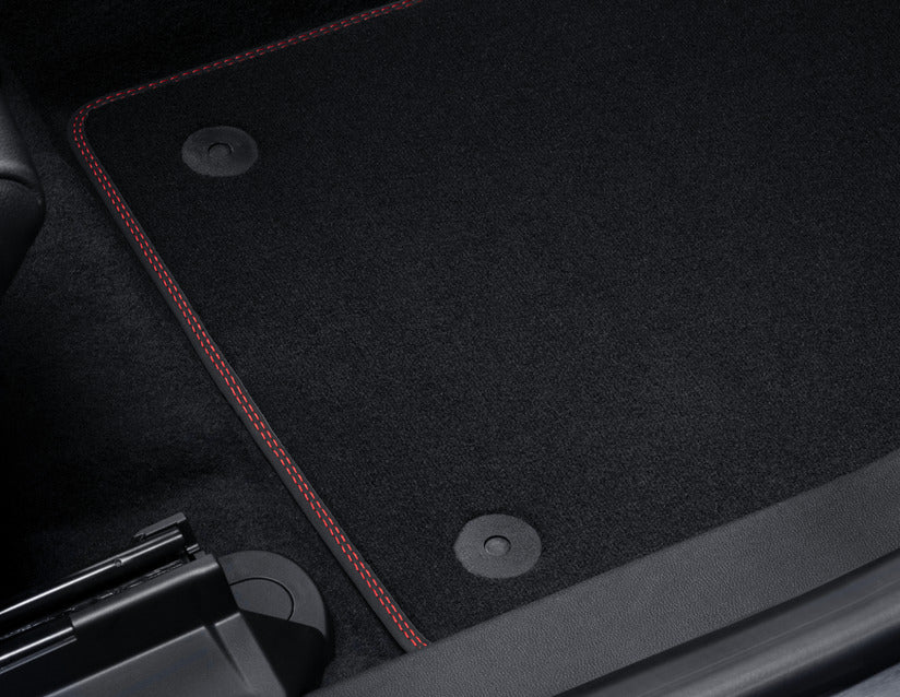 Genuine Ford Puma Velour Floor Mats With Red Stitching - Front