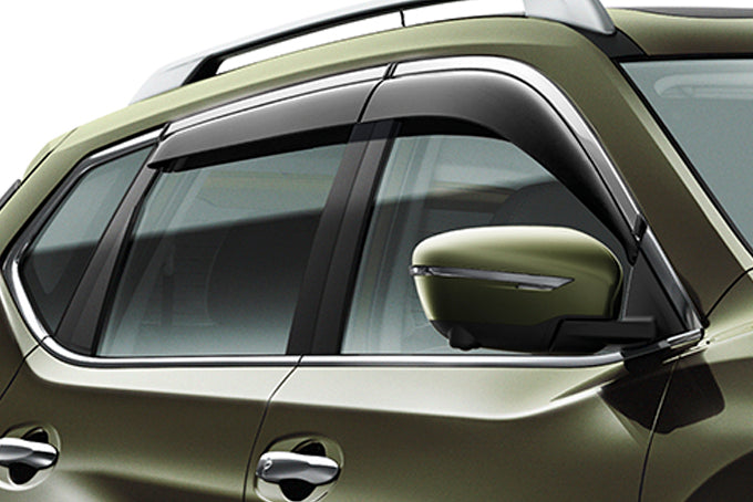 Genuine Nissan X-Trail Wind Deflectors With Chrome Finisher