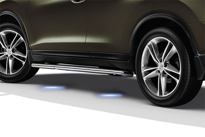 Genuine Nissan X-Trail Illuminated Side Styling Bars In Stainless Steel