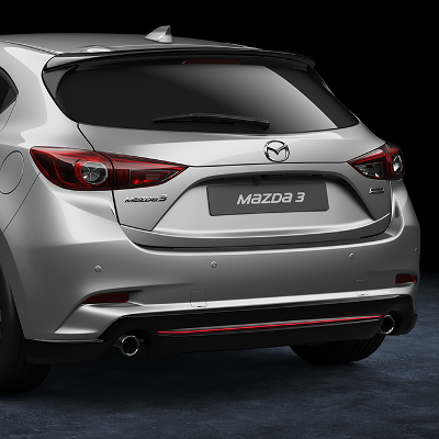 Genuine Mazda 3 Rear Under Skirt - Jet Black And Red