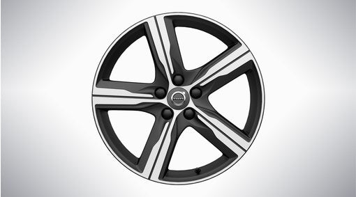 Genuine Volvo V90 19" 5 Spoke Alloy Wheel In Matt Black/Diamond Cut