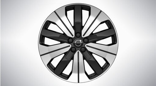 Genuine Volvo C40 19" Front 5 Double Spoke Alloy Wheel In Black/Diamond Cut