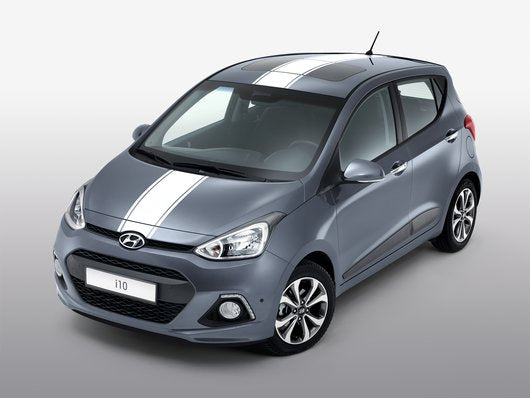 Genuine Hyundai I10 Body Decals, White Racing Stripes