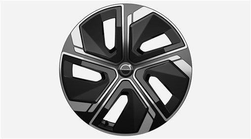 Genuine Volvo EX60 20" 5-Spoke Matt / Glossy Black Diamond Cut Alloy Wheel - Front