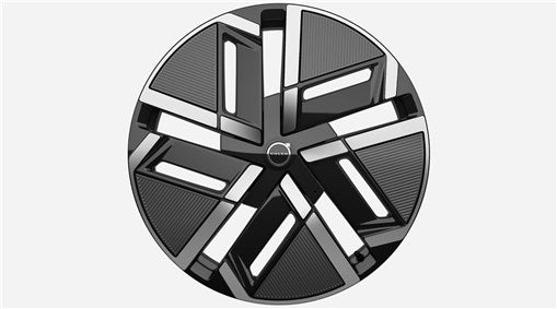 Genuine Volvo EX60 21" 5-Spoke Glossy Black/Matt Graphite Diamond Cut Alloy Wheel - Rear