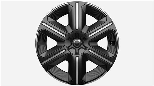 Genuine Volvo EX60 21" 6-Spoke Matt / Glossy Black Diamond Cut Alloy Wheel - Front