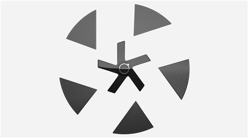 Genuine Volvo EX60 Black, 21" Wheel Inserts + Hubcap