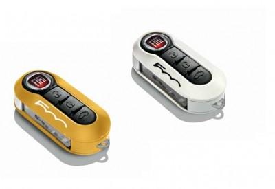 Genuine Fiat 500 Key Cover In Pastel Yellow And White
