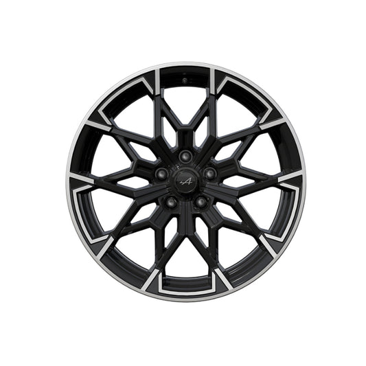 Genuine Renault 5 19" Snowflake Semi-Diamond Finish Glossy Black Alloy Wheel