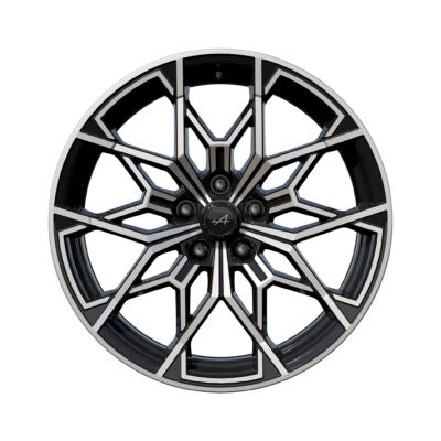 Genuine Renault 5 19" Snowflake Diamond Finish Glossy Black Alloy Wheel