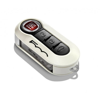 Genuine Fiat 500 Key Cover In Pastel Mocalatte And White