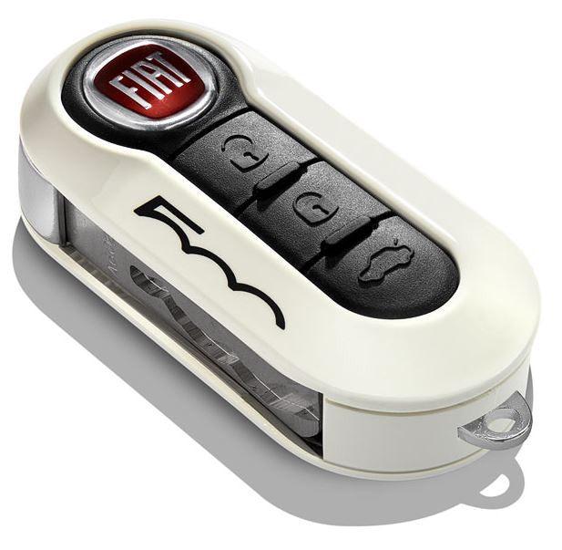 Genuine Fiat 500 Key Cover In Pastel Blue And White
