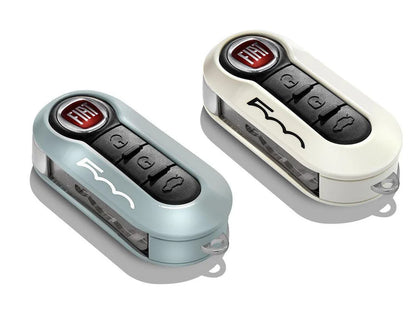 Genuine Fiat 500 Key Cover In Pastel Blue And White