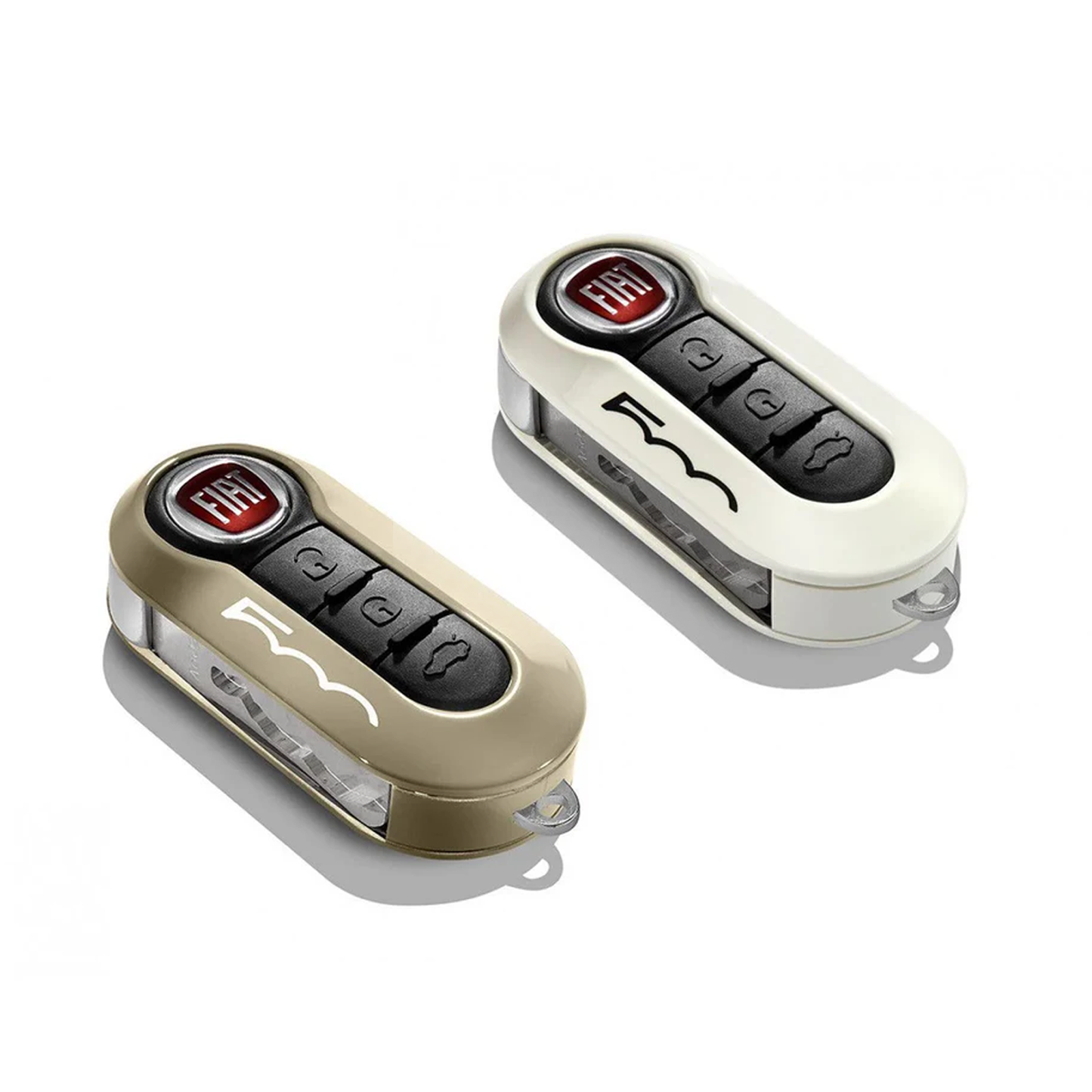 Genuine Fiat 500 Key Cover In Pastel Mocalatte And White