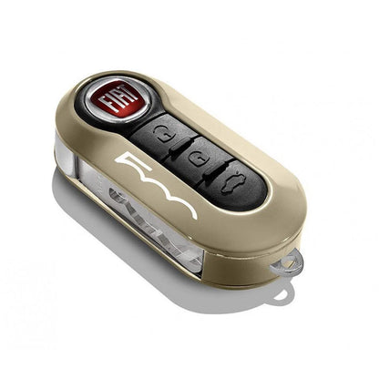 Genuine Fiat 500 Key Cover In Pastel Mocalatte And White
