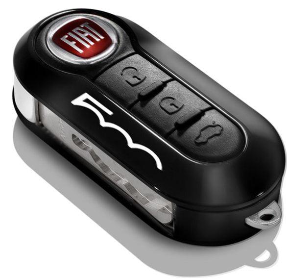 Genuine Fiat 500 Key Cover In Metallic Red And Pastel Black