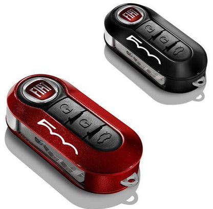 Genuine Fiat 500 Key Cover In Metallic Red And Pastel Black