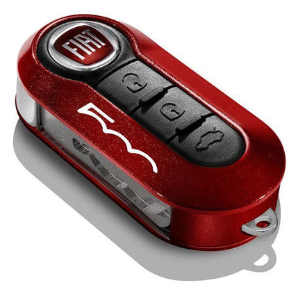 Genuine Fiat 500 Key Cover In Metallic Red And Pastel Black