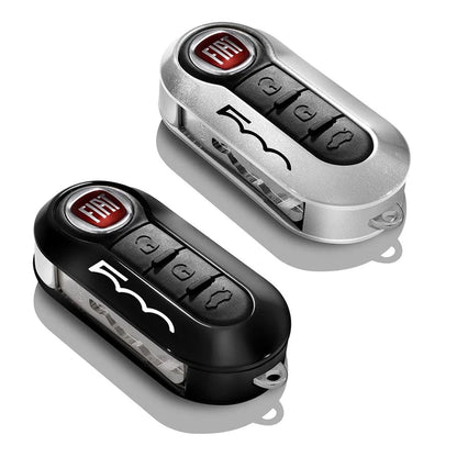 Genuine Fiat 500 Key Cover In Light Gray And Pastel Black