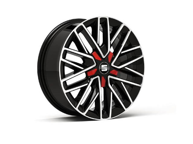 Genuine Seat Ibiza 17" Alloy Wheel, Diamond Cut Black