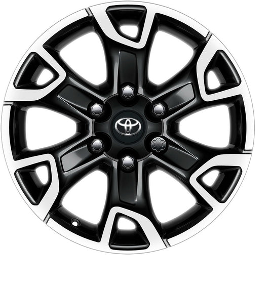 Genuine Toyota Hilux 18" Alloy Wheel, 6 Spoke, Black Machined