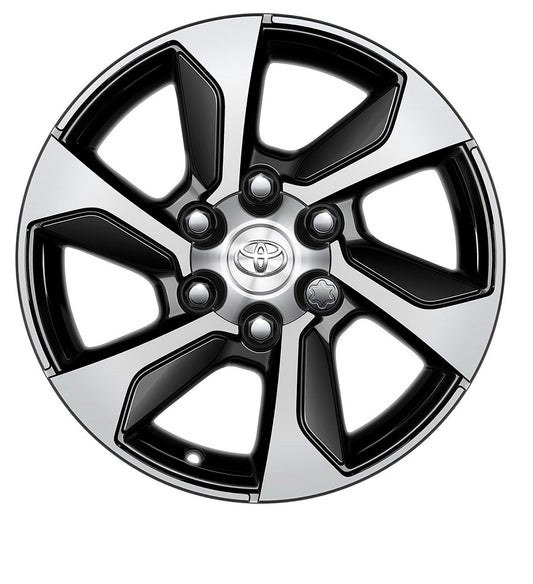 Genuine Toyota Hilux 17" Alloy Wheel, 6 Bold Spokes, Black Machined