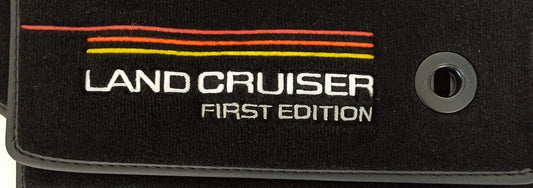 Genuine Toyota Land Cruiser Front First Edition Carpet Mats, Yellow-Orange-Red