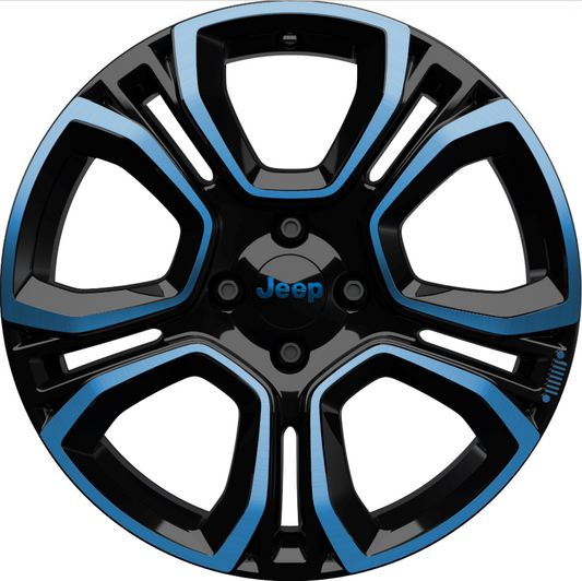 Genuine Jeep Avenger Alloy Wheel - Glossy Black & Blue 18"