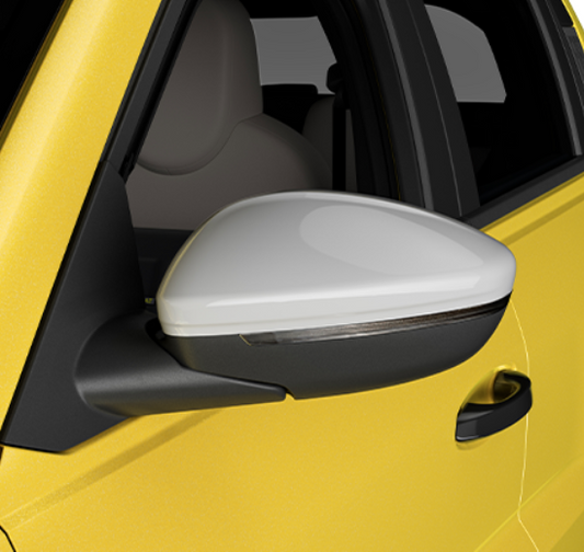 Genuine Fiat Grande Panda Mirror Covers, Blanc Banquise (White)