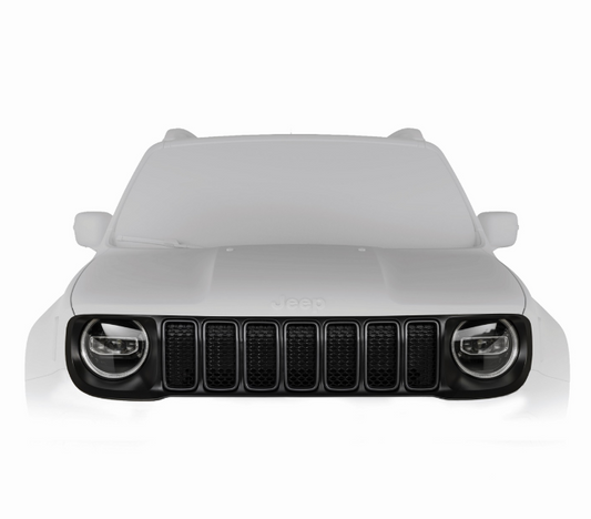 Genuine Jeep Renegade Front Grill - Matte Black With Satin Grey Rings