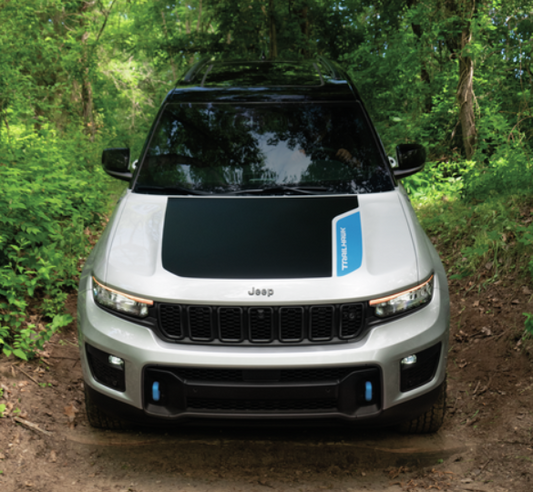 Genuine Jeep Grand Cherokee PHEV Trailhawk Hood Graphic, Black & Blue