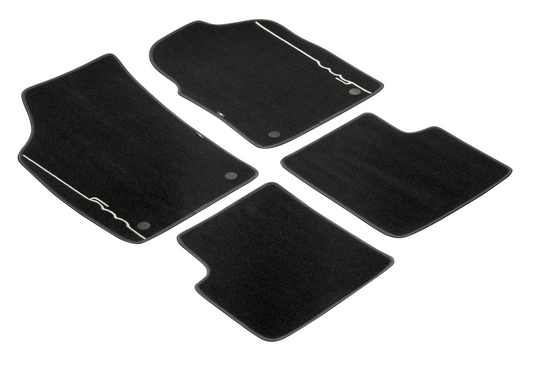 Genuine Fiat 500 Carpet Floor Mats, Black & Ivory