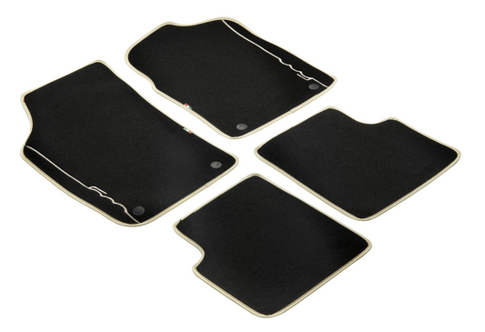 Genuine Fiat 500 Carpet Floor Mats, Ivory Trim