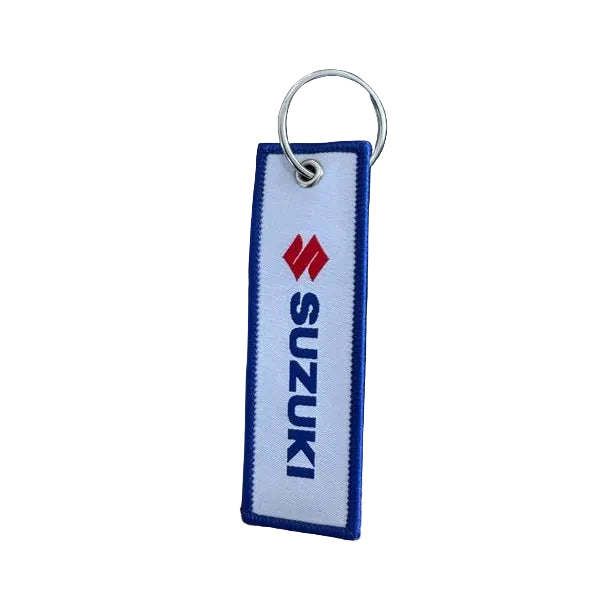 Genuine Suzuki Tag Key Ring White