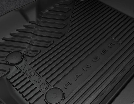 Genuine Ford Ranger Rubber Floor Mats Front And Rear, Double Cab Models With Manual Transmission
