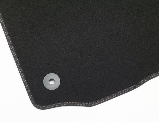 Genuine Ford Fiesta Velour Front Carpet Mats - Cognac Stitching
