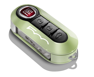 Genuine Fiat 500 Key Cover In Pastel Green And White
