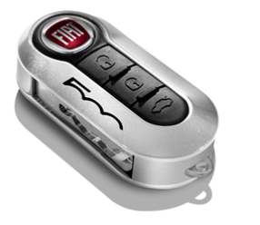 Genuine Fiat 500 Key Cover In Light Gray And Pastel Black