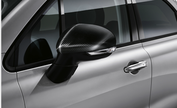 Genuine Fiat 500X Mirror Covers - Black Carbon