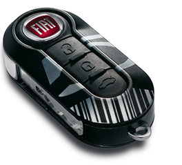 Genuine Fiat 500 Key Cover In Barcode & Blue